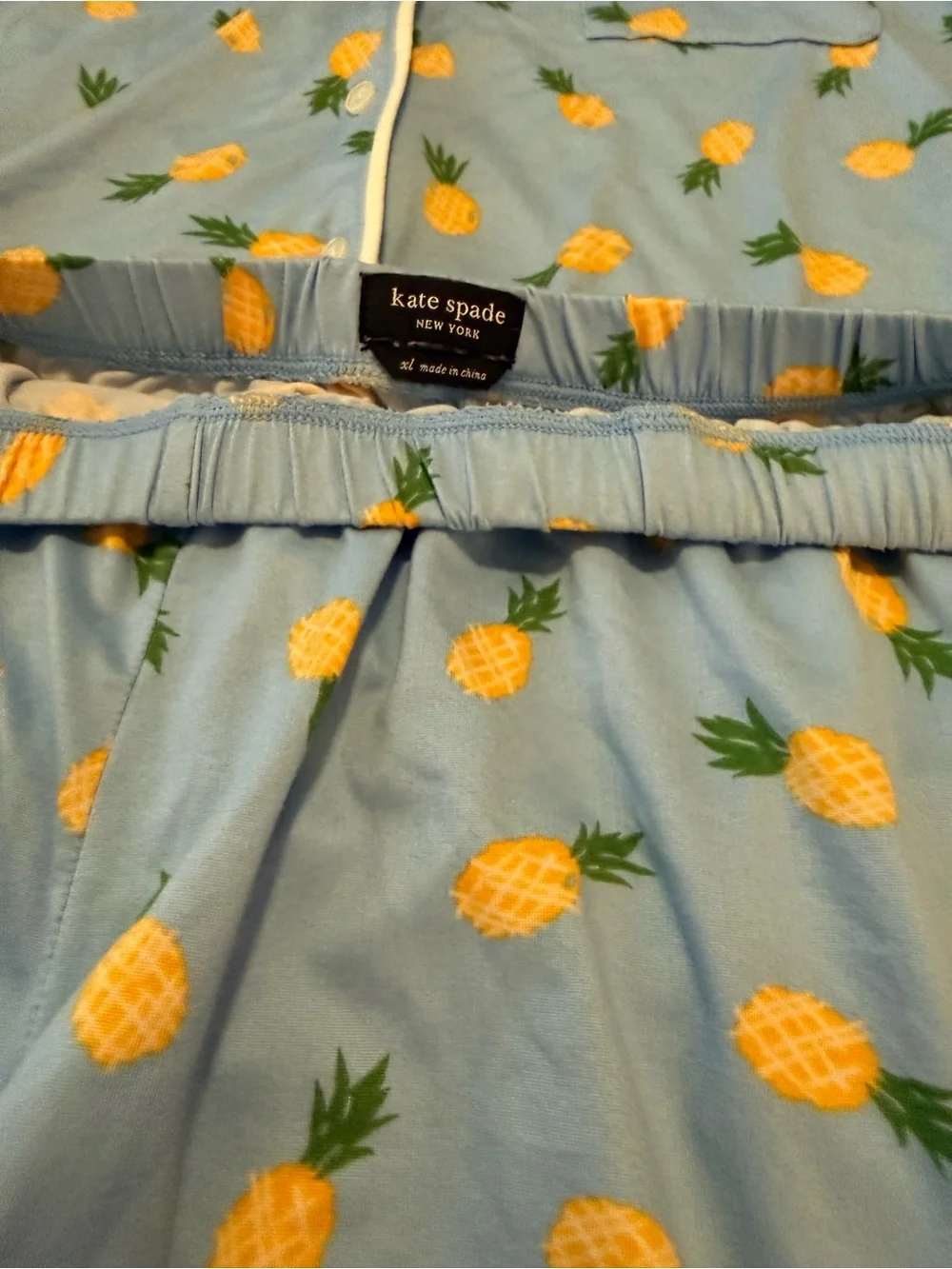 kate spade Blue Pineapple Short Pajama Set